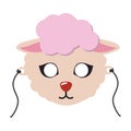 Sheep Animal Carnival Mask. Cute Wooly Lamb Vector Royalty Free Stock Photo