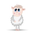 Sheep animal cartoon furry lamb character vector. Royalty Free Stock Photo