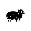 Sheep black icon, vector sign on isolated background. Sheep concept symbol, illustration Royalty Free Stock Photo