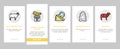 Sheep Breeding Farm Business Onboarding Icons Set Vector