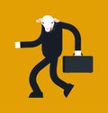 Sheep businessman isolated. Boss ewe. Business vector illustration