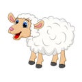 Sheep Cartoon Mascot Character Standing for farm concept. happy vector white lamb isolated on white background Royalty Free Stock Photo