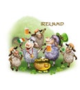 Sheep celebrate St. Patrick`s Day