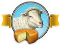 Sheep cheese label Royalty Free Stock Photo