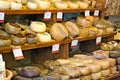 Sheep cheese on sale in Pienza, Tuscany