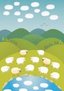 Sheep and clouds Royalty Free Stock Photo