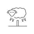 Sheep counting line outline icon Royalty Free Stock Photo