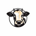 Vintage Cow Face Logo For Farm Or Dairy Business Royalty Free Stock Photo