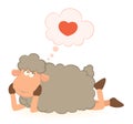 Sheep dreams about love Royalty Free Stock Photo