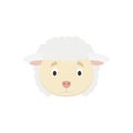 Sheep face in cartoon style for children.