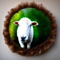 sheep face shot isolated on transparent background cutout