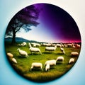 sheep face shot isolated on transparent background cutout