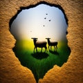 sheep face shot isolated on transparent background cutout