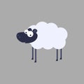 sheep in flat style. isolated 2d vector Royalty Free Stock Photo