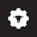 Sheep with gear hair logo design vector graphic symbol icon sign illustration creative idea