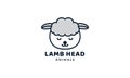 Sheep or goat head sleep cute cartoon logo vector illustration