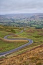 A road winds its way through the beautiful Derbyshire Peak district. Royalty Free Stock Photo