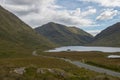 Sheep grazing in Doolough Valley located in the southen part of County Mayo