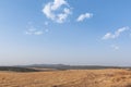 Sheep grazing fields and cereal cultivation