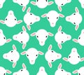 Sheep head pattern seamless. Lamb face background. vector texture