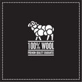 Sheep icon, 100% wool sign