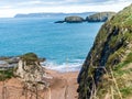 The Sheep Island near Ballintoy, Carrick-a-Rede and Giant`s Causeway, North Antrim Coast Royalty Free Stock Photo