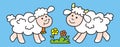 Sheep and lamb, cute picture, vector icon