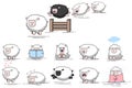 Sheep or lambs vector character set