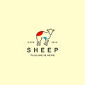 Sheep logo with flat design