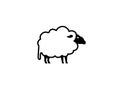 Sheep with black head for logo design illustration Royalty Free Stock Photo