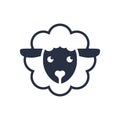 Sheep logo. Vector logo template. Sheep head line icon, filled outline sign, linear pictogram isolated on white.