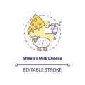 Sheep milk cheese concept icon