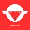 Sheep. New year card. Vector illustration Royalty Free Stock Photo