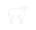 Sheep one line illustration. lamb single line. Household animals line art vector.