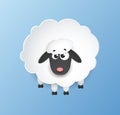 Sheep paper art - vector Icon. Arstract illutration