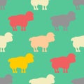 Sheep pattern. ewe ornament. Flock of sheeps. Farm animal background. Texture for baby cloth Royalty Free Stock Photo