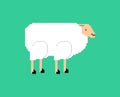 Sheep pixel art. ewe 8 bit. pixelated Vector illustration