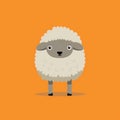 Playful Sheep Illustration On Orange Background