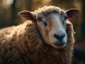 Sheep portrait created with Generative AI technology