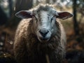 Sheep portrait created with Generative AI technology