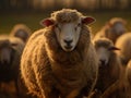 Sheep portrait created with Generative AI technology