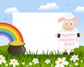 Sheep and Pot of Gold Photo Frame Royalty Free Stock Photo