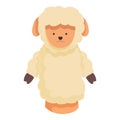 Sheep puppet toy icon cartoon vector. Doll actor stage