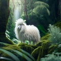 Sheep in the rainforest. Sheep in the rainforest. AI generated