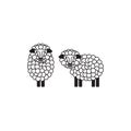 Sheep or ram icon, logo, template, pictogram. Modern emblem for market, internet, design, decoration. Trendy simple lamb or ewe s Royalty Free Stock Photo