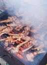 Sheep ribs on a hot grill Royalty Free Stock Photo