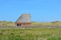 Sheep shelter bungalow building in national park De Muy in the Netherlands on Texel