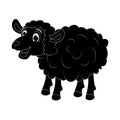 Sheep silhouette black Mascot Character Standing. Vector Cute lamb Isolated on white background Royalty Free Stock Photo