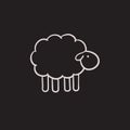 Sheep sketch icon.