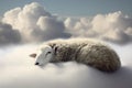 Sheep sleep cloud. Generate Ai